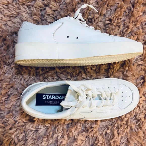 Golden Goose Men's White Low Top Sneakers Size 7 US